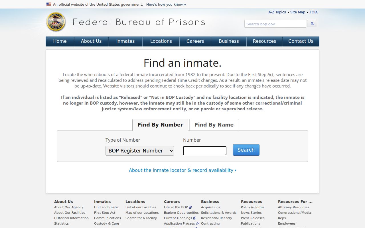 Kewaunee County criminal court case federal inmate locator