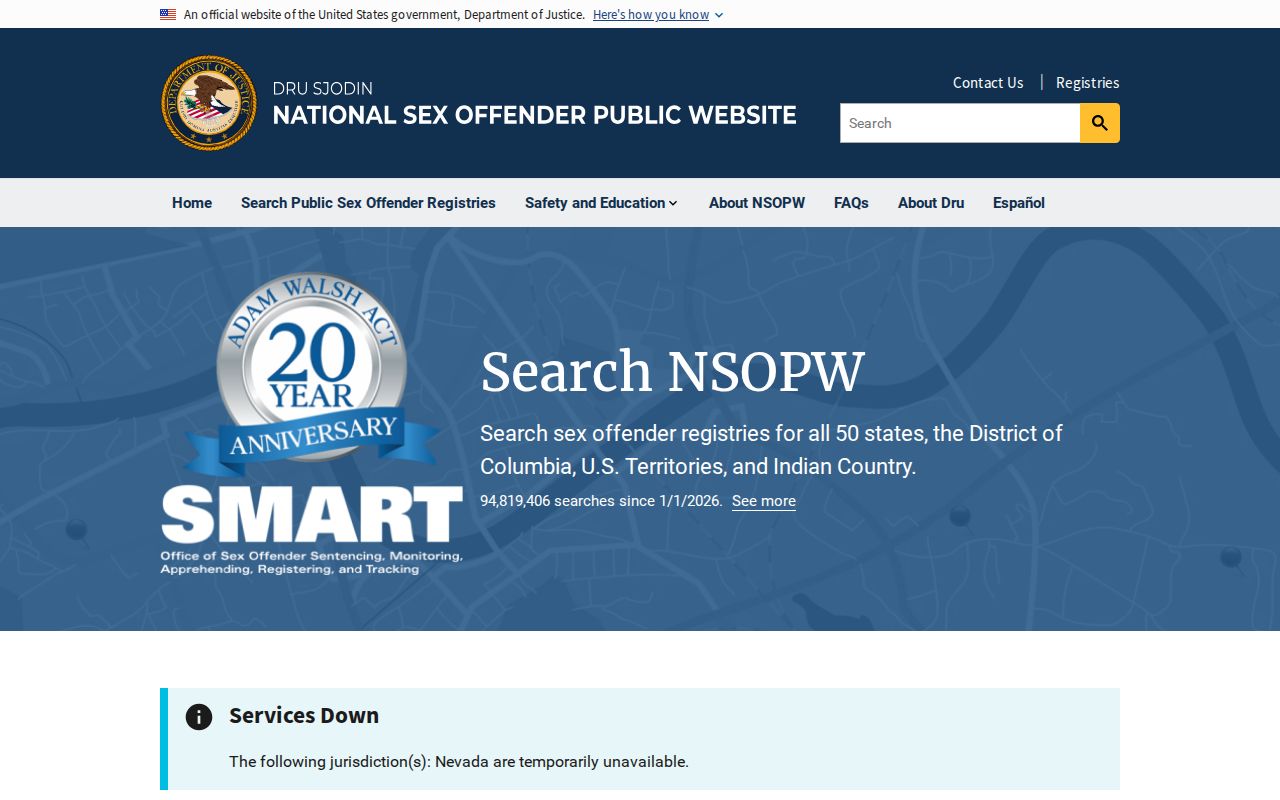 National search layer for a Kewaunee County sex offender lookup